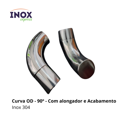 1.1 Curva de inox 90 GR com alongador e acabamento