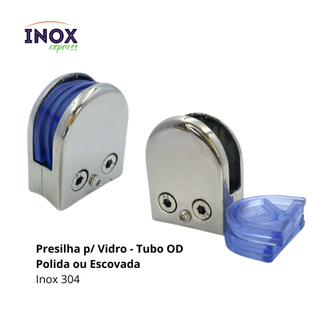 7.6 Presilha de inox para vidro