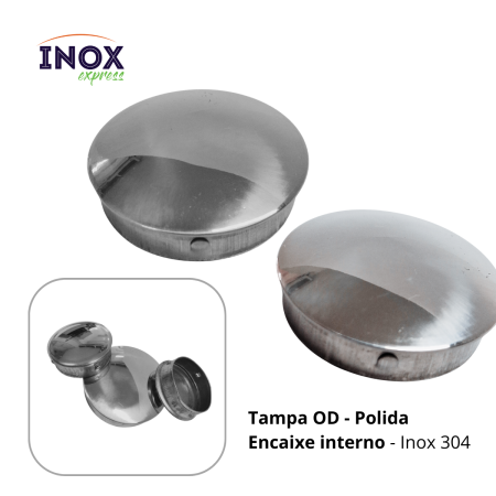 8.1 Tampa para tudo de inox - Encaixe Interno - Polida